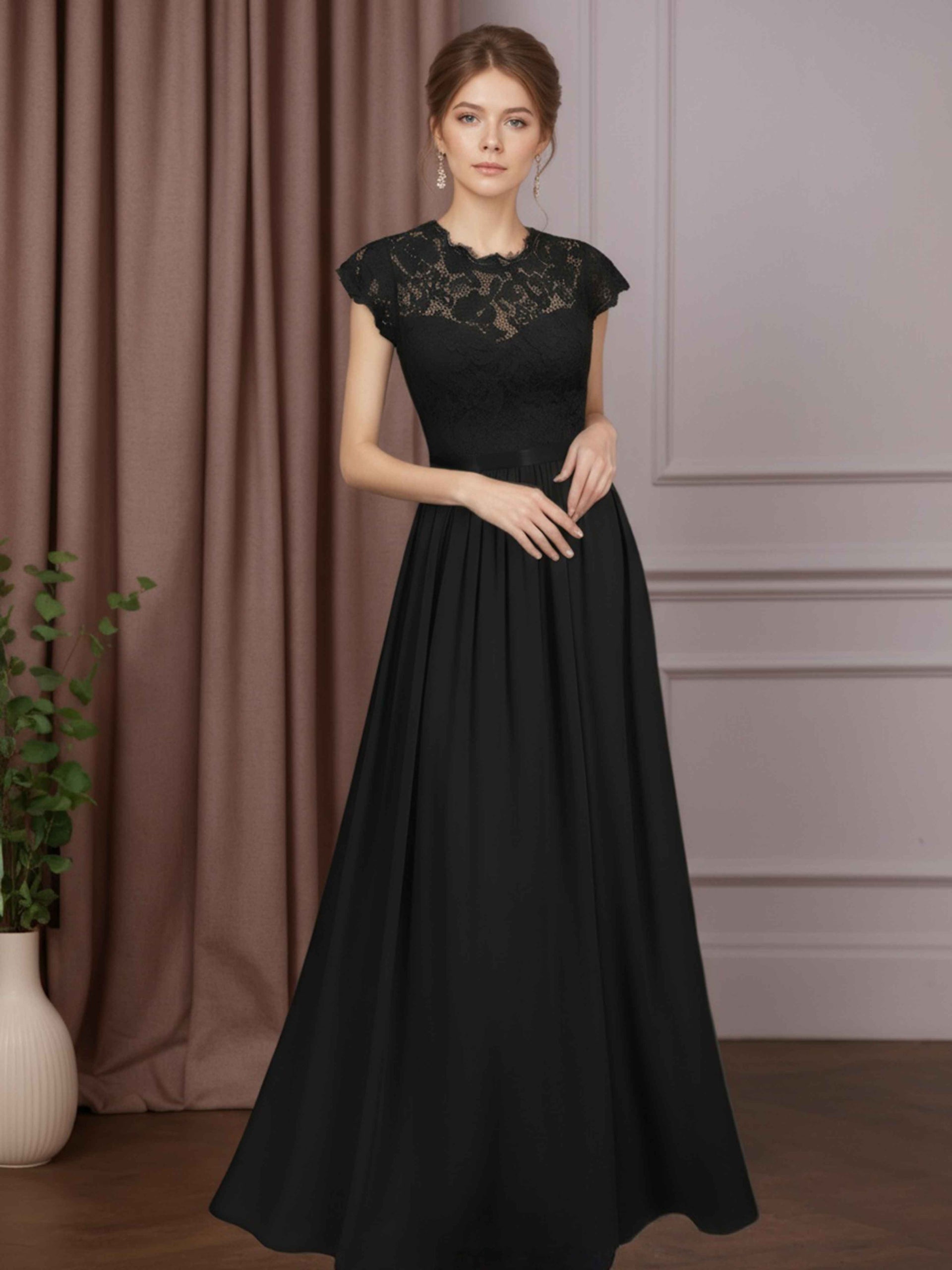 A-Line/Princess Scoop Neck Short Sleeves Floor-Length Mother of the Br –  mollyevers.co.uk