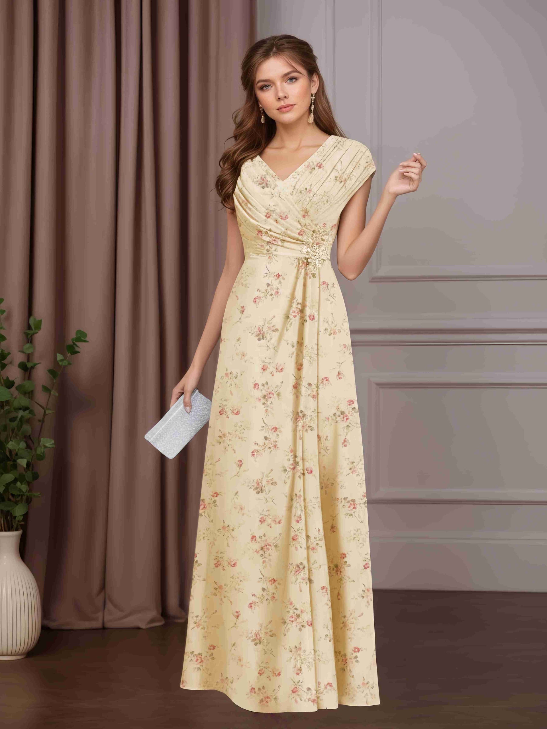 sachin and babi light blue dress 992777 Almond/Champagne Print - Veni Infantino