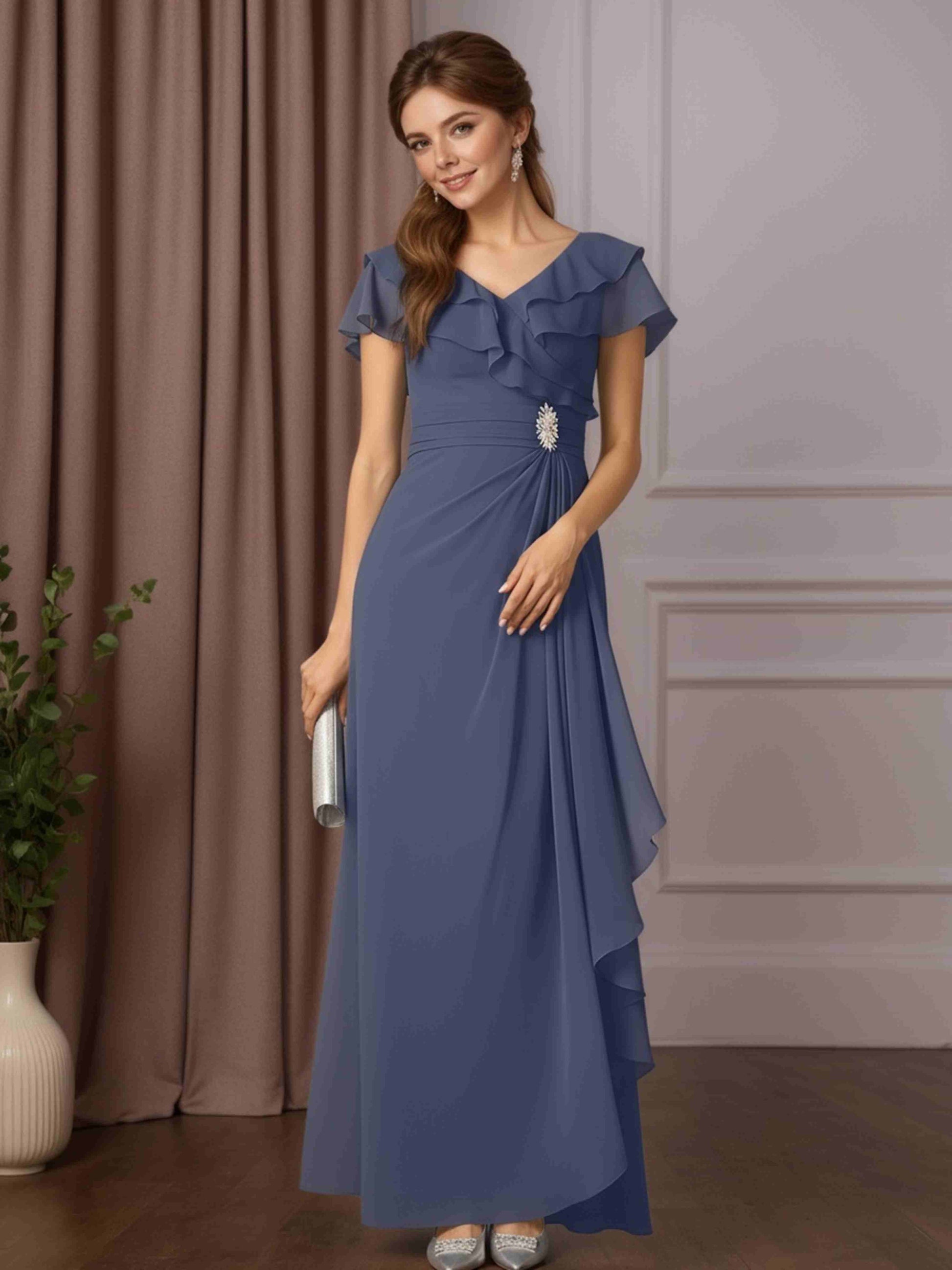 evening dresses mother of the bride uk A-Line Blushing Pink 3/4 Sleeves Mother of The Bride Dresses