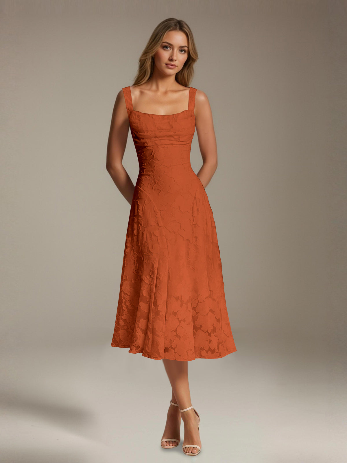 orange bridesmaid dresses uk Warm and Stylish: Burnt for Your Wedding – Material:Rayon