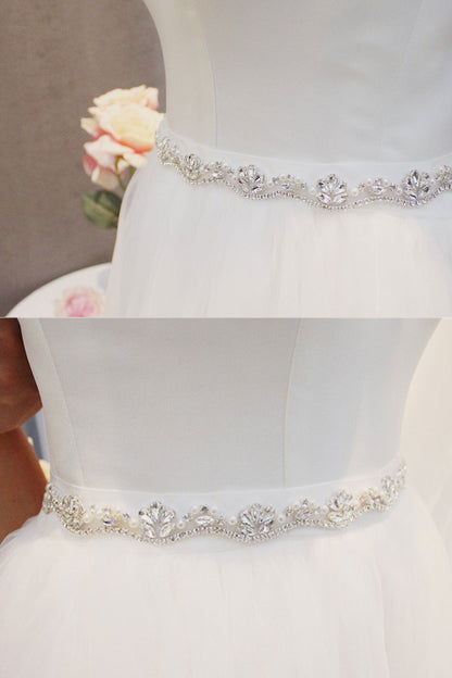 Elegant Bridal Imitation Pearl Rhinestone Wavy Belt UK