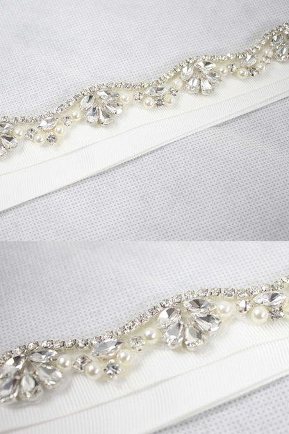 Elegant Bridal Imitation Pearl Rhinestone Wavy Belt UK