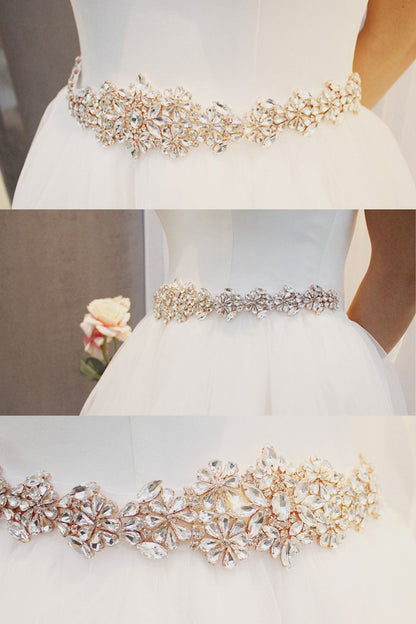 Gorgeous Bridal Imitation Rhinestone Ribbon Waist Belt UK