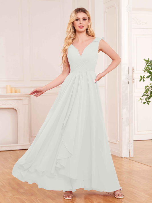 Captivating Sleeveless Ruffles Back Zip Chiffon Bridesmaid Dresses UK