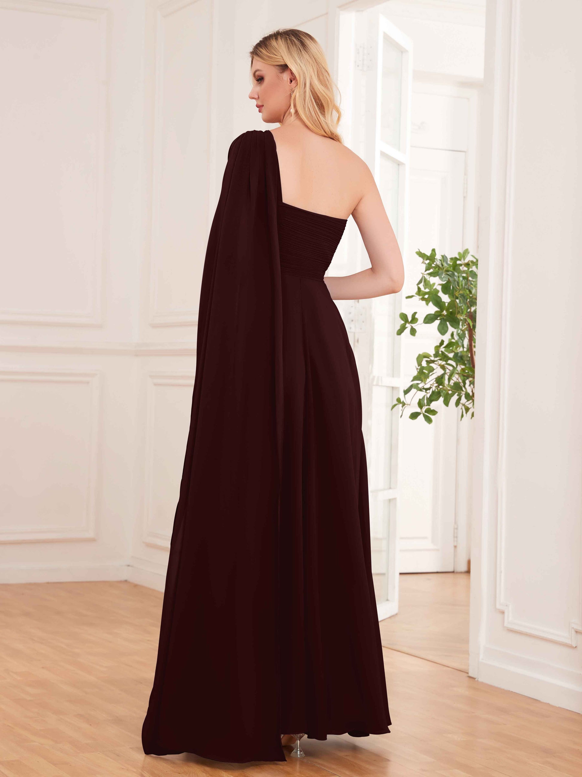 chic bridesmaid dresses uk Marley Chic Pleats Corset Back Floor Length Chiffon Bridesmaid Dresses