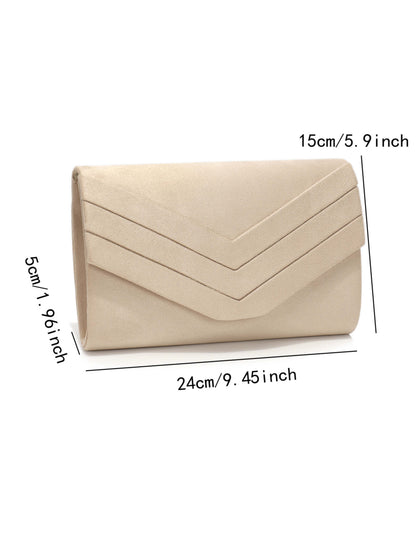 Classic Envelope Evening Clutch Purse with Detachable Chain Strap for Wedding & Party UK