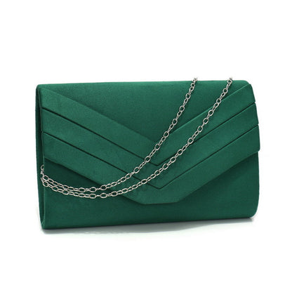 Classic Envelope Evening Clutch Purse with Detachable Chain Strap for Wedding & Party UK