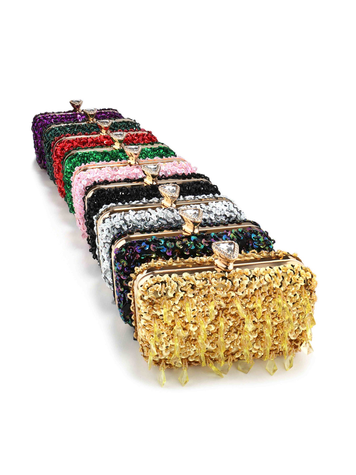 Elegant Handmade Embroidered Sequin Clutch Purse for Wedding, Cocktail & Evening Party UK