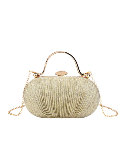 Glitter Evening Clutch Bag with Crystal Handle for Wedding, Prom & Formal Events UK