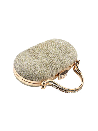 Glitter Evening Clutch Bag with Crystal Handle for Wedding, Prom & Formal Events UK