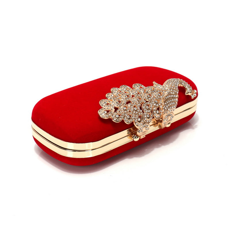 Luxury Peacock Crystal Evening Clutch Bag for Wedding & Formal Events UK