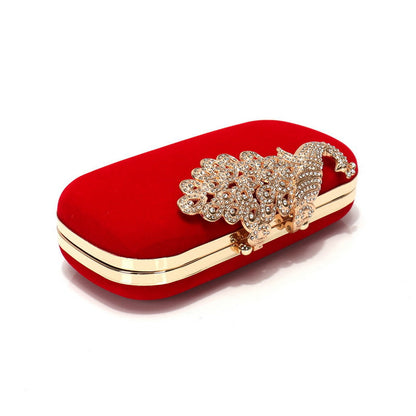Luxury Peacock Crystal Evening Clutch Bag for Wedding & Formal Events UK