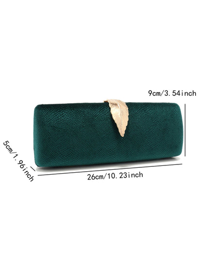 Luxury Satin Evening Clutch Bag with Leaf Clasp for Wedding, Prom & Formal Events UK