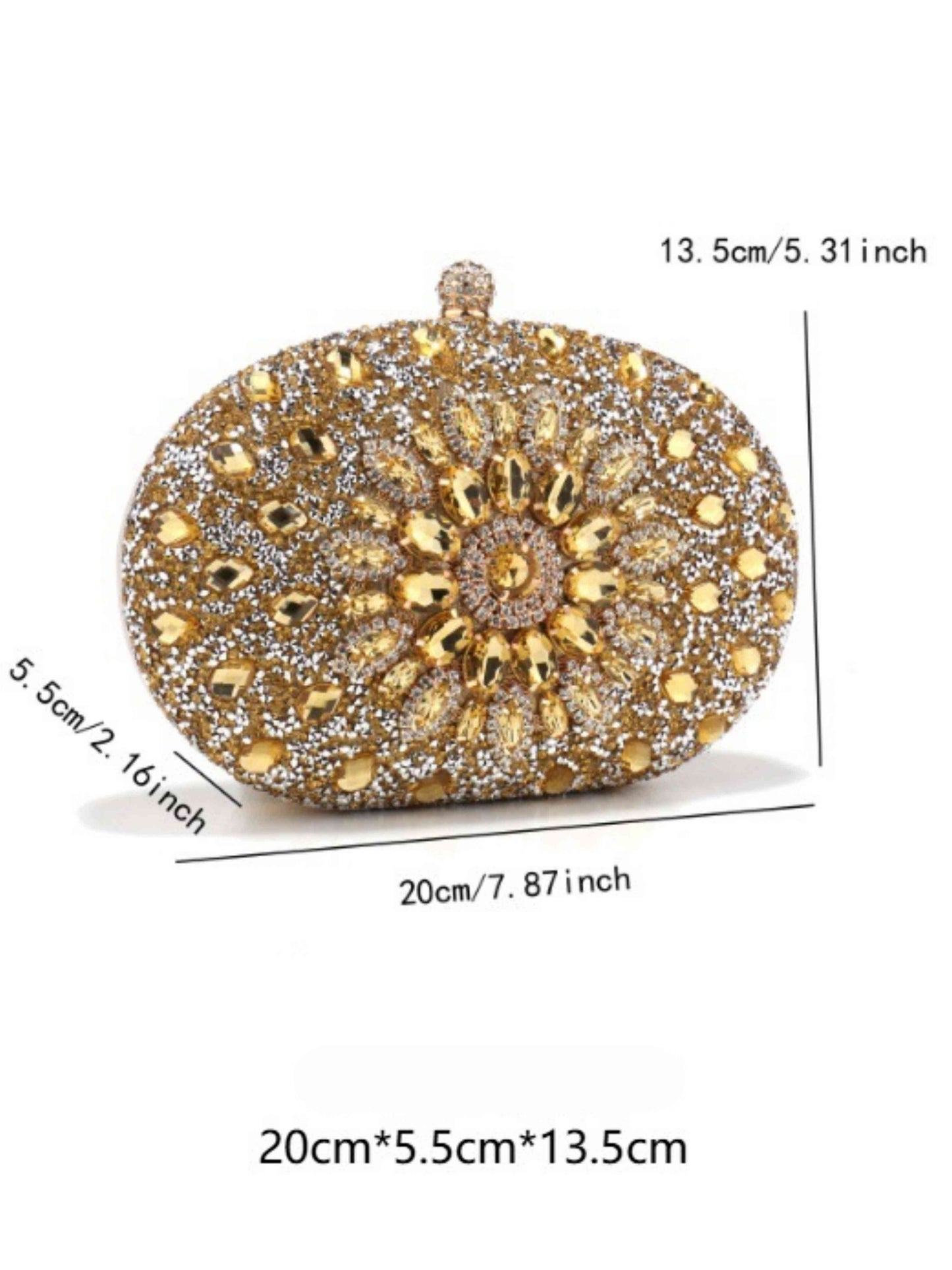 Luxury Sunburst Rhinestone Floral Evening Clutch Bag for Wedding & Formal Events UK