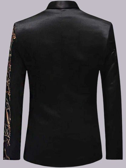 Men's Blazer Slim Fit Sequined One Button for Gala & Banquet UK