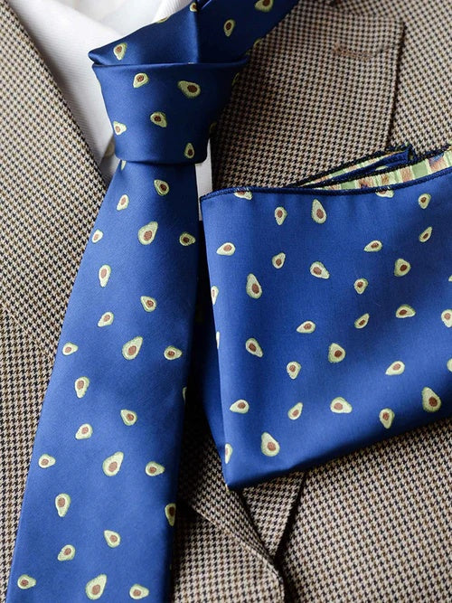 Men's Luxury Patterned Tie and Pocket Square Set Classic Formal Style UK
