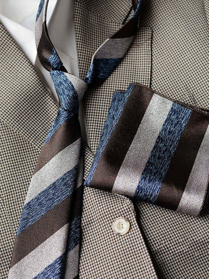 Men's Luxury Patterned Tie and Pocket Square Set Classic Formal Style UK