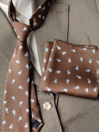 Men's Luxury Patterned Tie and Pocket Square Set Classic Formal Style UK