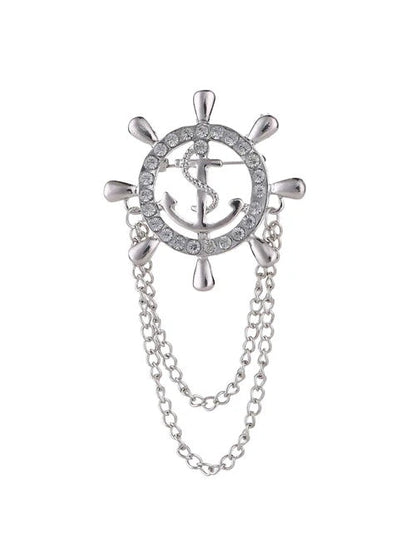 Modern Silver Men's Brooch Lapel Pin Elegant Suit Accessory for Wedding & Formal Wear UK