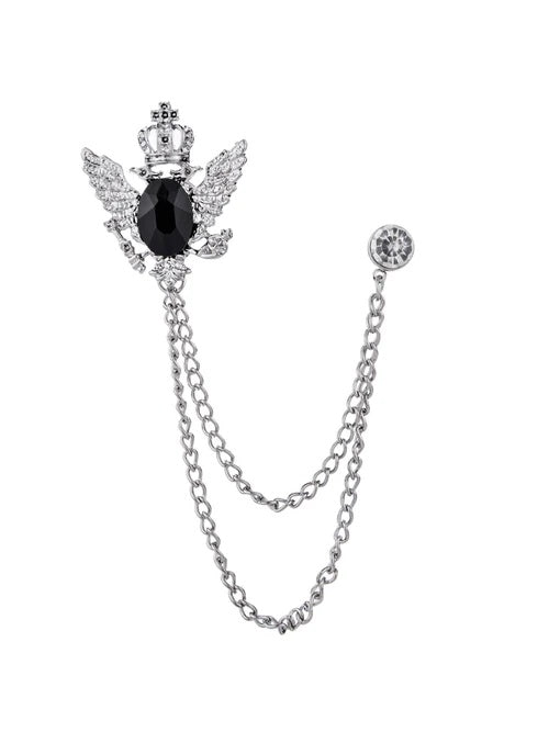 Modern Silver Men's Brooch Lapel Pin Elegant Suit Accessory for Wedding & Formal Wear UK
