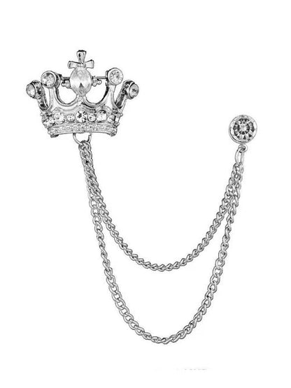 Modern Silver Men's Brooch Lapel Pin Elegant Suit Accessory for Wedding & Formal Wear UK