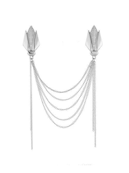 Modern Silver Men's Brooch Lapel Pin Elegant Suit Accessory for Wedding & Formal Wear UK