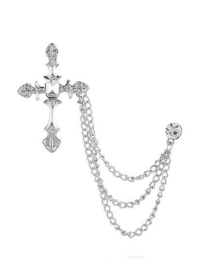 Modern Silver Men's Brooch Lapel Pin Elegant Suit Accessory for Wedding & Formal Wear UK