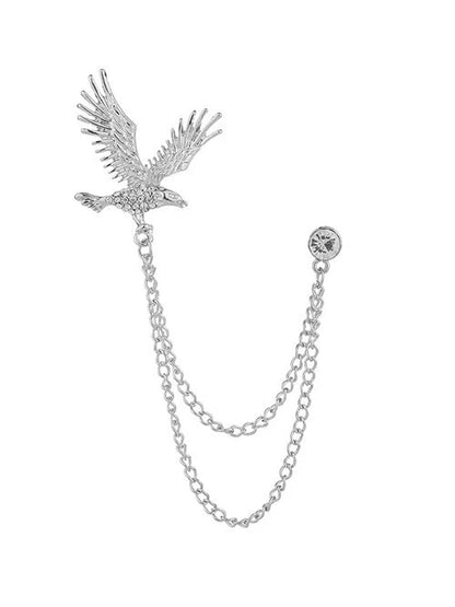 Modern Silver Men's Brooch Lapel Pin Elegant Suit Accessory for Wedding & Formal Wear UK