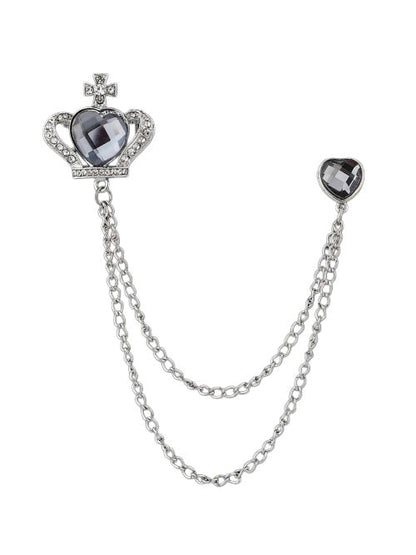 Modern Silver Men's Brooch Lapel Pin Elegant Suit Accessory for Wedding & Formal Wear UK