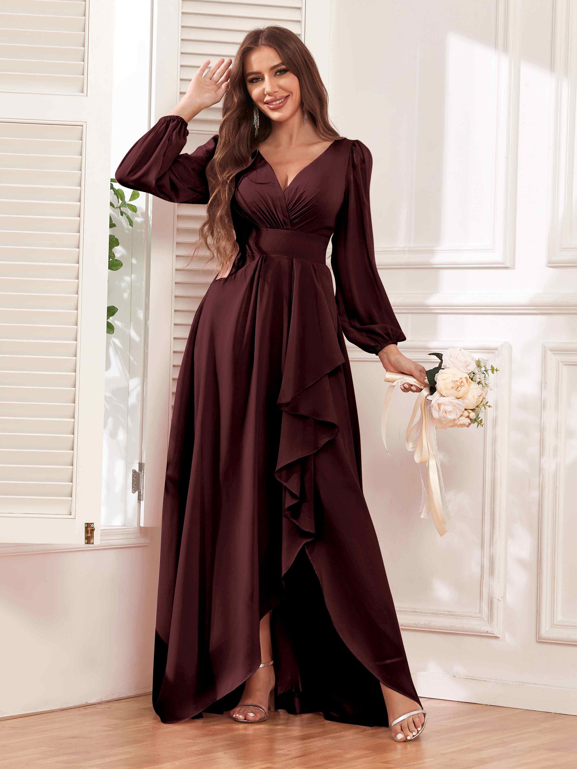 Chiffon Bridesmaid Best Place To Buy Bridesmaid Dresses Uk Modest Ruffles Long Sleeves V Neck Chiffon Chiffon Bridesmaid Best Place To Buy Bridesmaid Dresses Uk Modest Ruffles Long Sleeves V Neck Chiffon