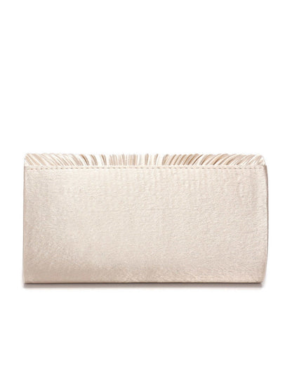 Pleated Envelope Clutch Bag with Crystal Trim for Wedding, Prom & Evening Party UK