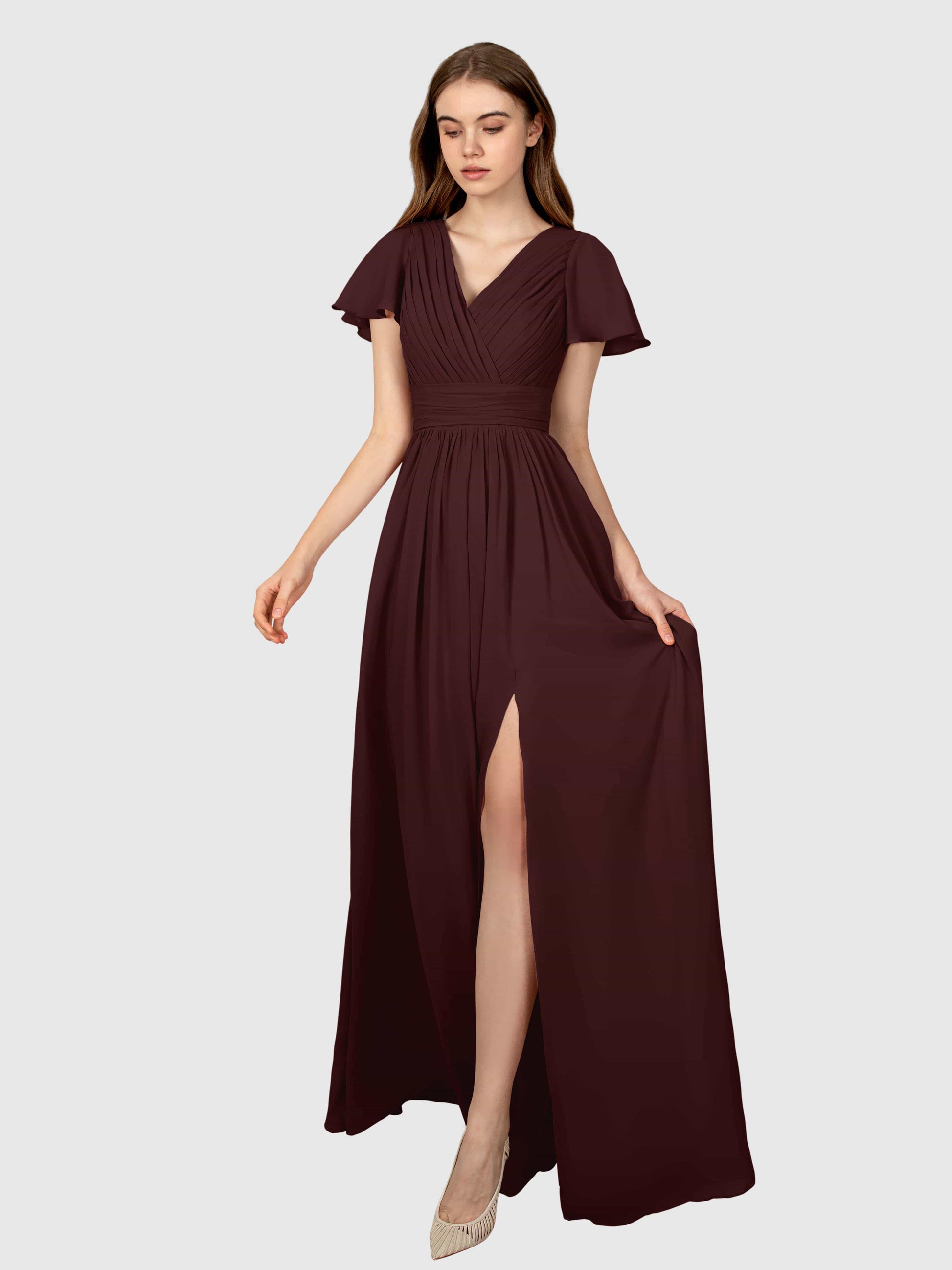 Simple Pleats Floor Length Chiffon Bridesmaid Dresses UK – mollyevers.co.uk Simple Pleats Floor Length Chiffon Bridesmaid Dresses UK – mollyevers.co.uk