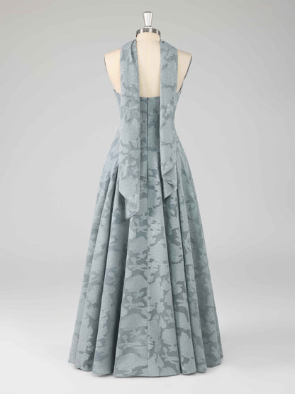 Free Shipping Strapless Pleated Blush Pink Floral Lace Dress with Ribbon Ties Lace-Up Back Floor Length UK