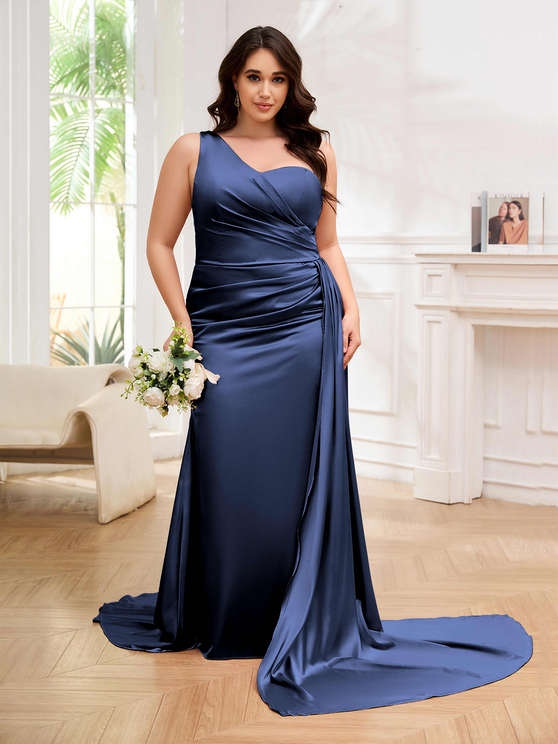 plus size formal dresses uk Evening Dress | Appliqued Plus Size Chiffon Maxi with Long Lantern Sleeves