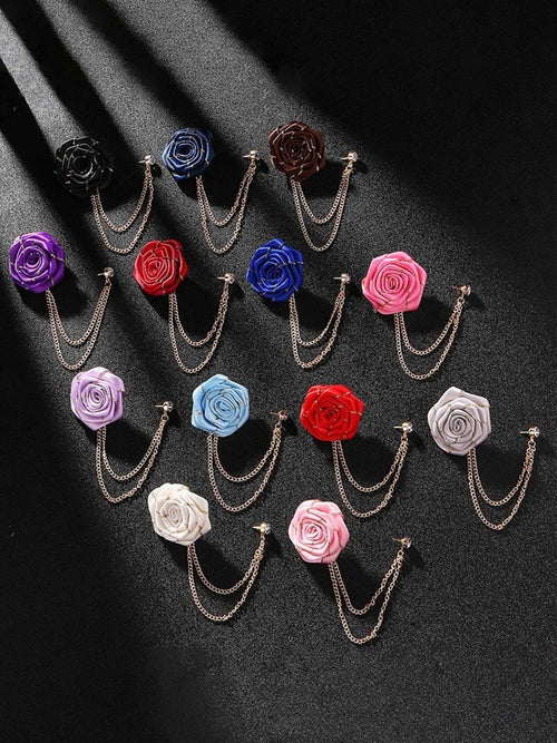 Trendy Men's Rose Flower Lapel Pin Stylish Suit Brooch Accessory UK