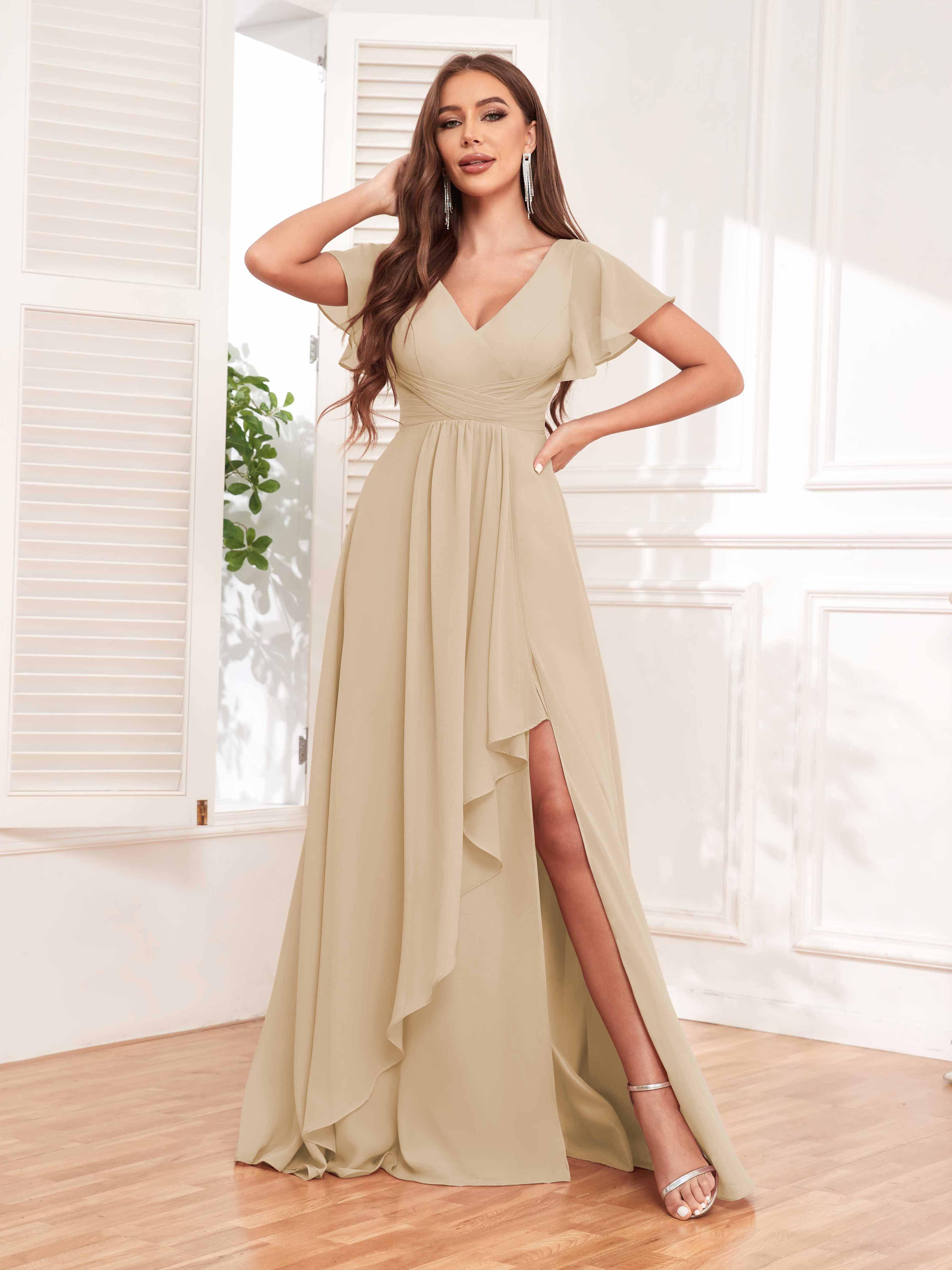 Make a Statement with Beautiful Champagne Bridesmaid Dresses from 49