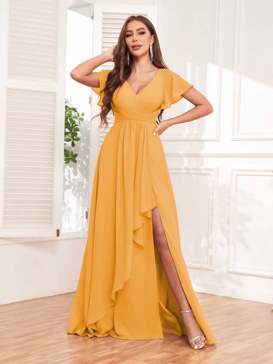 mustard yellow bridesmaid dresses uk AW Joie Dress