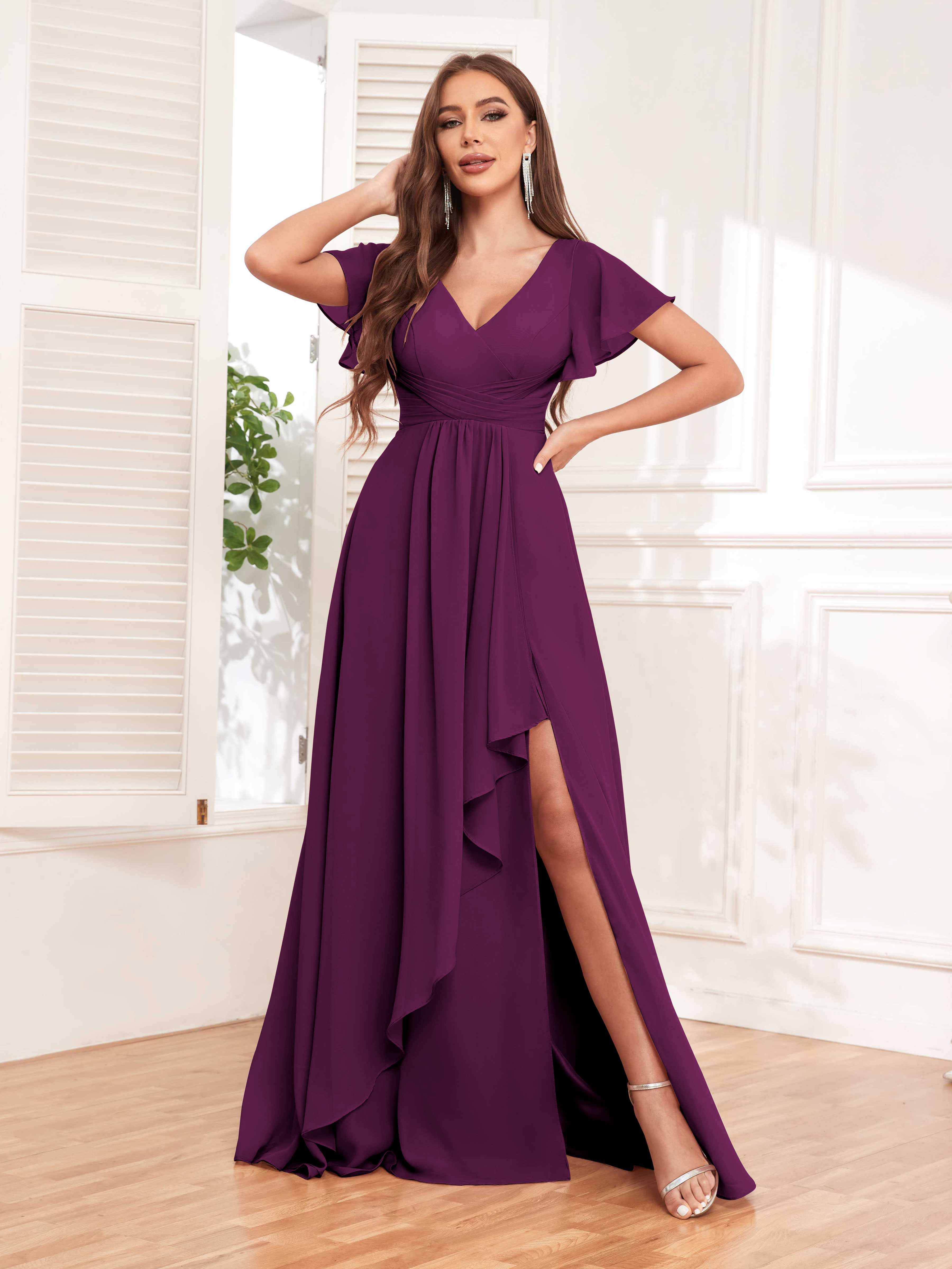 Plum bridesmaid dresses cheap online