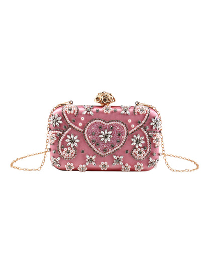 Vintage Crystal Pearl Wedding Clutch Purse for Brides & Guests UK