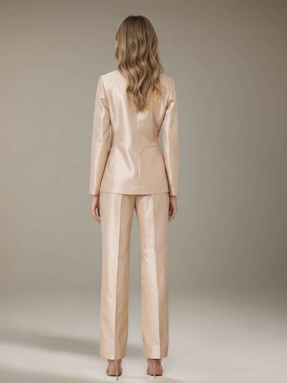 Women's Suits 2 Pieces Regular Fit Peak Lapel One Button for Events UK