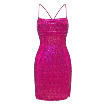 Sleeveless Sheath Sequins Mini Homecoming Dresses UK