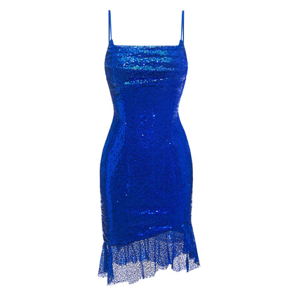 Straps Asymmetrical Sequins Mini Homecoming Dresses UK