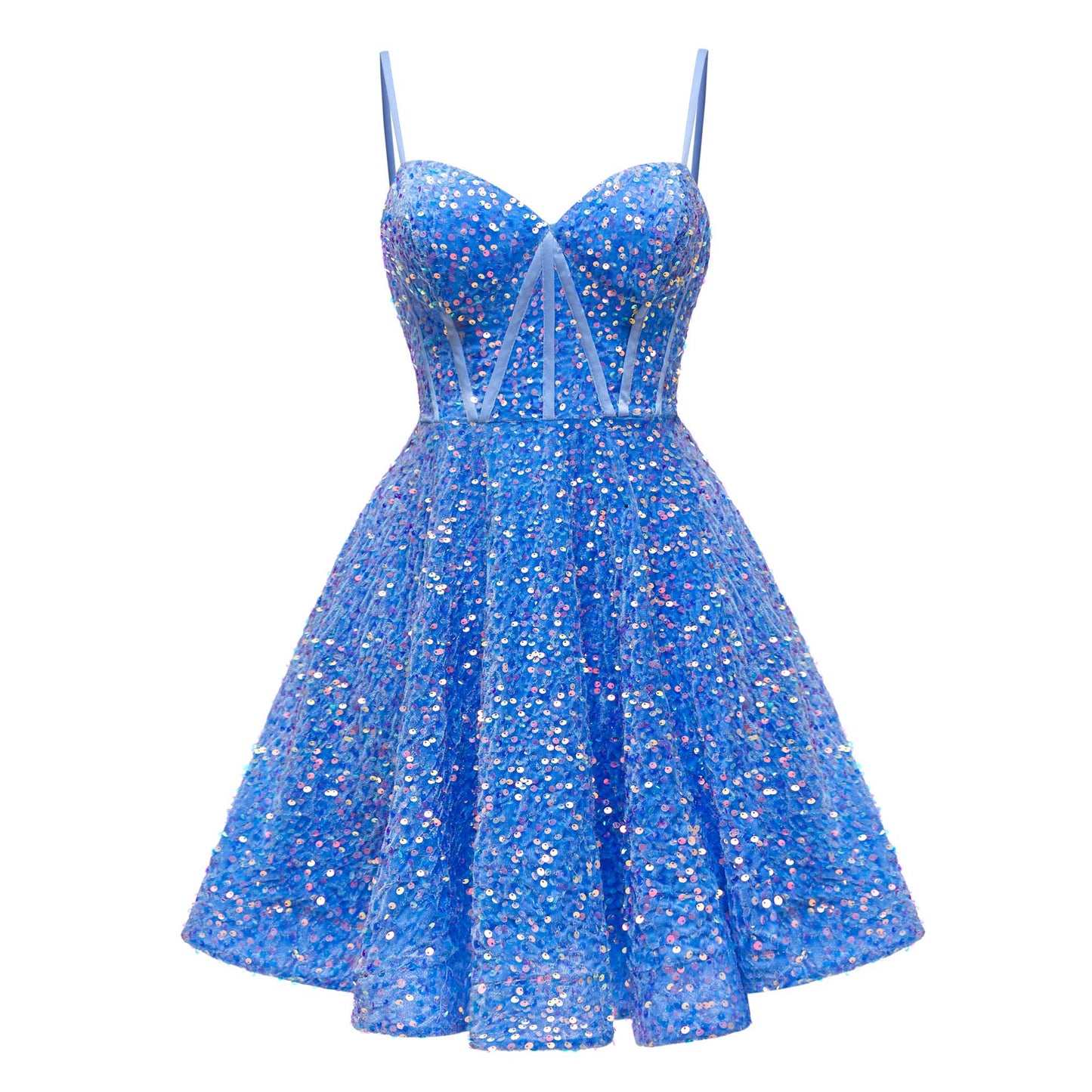 Sleeveless Lace Up Ruched Sequins Short Homecoming Dresses UK
