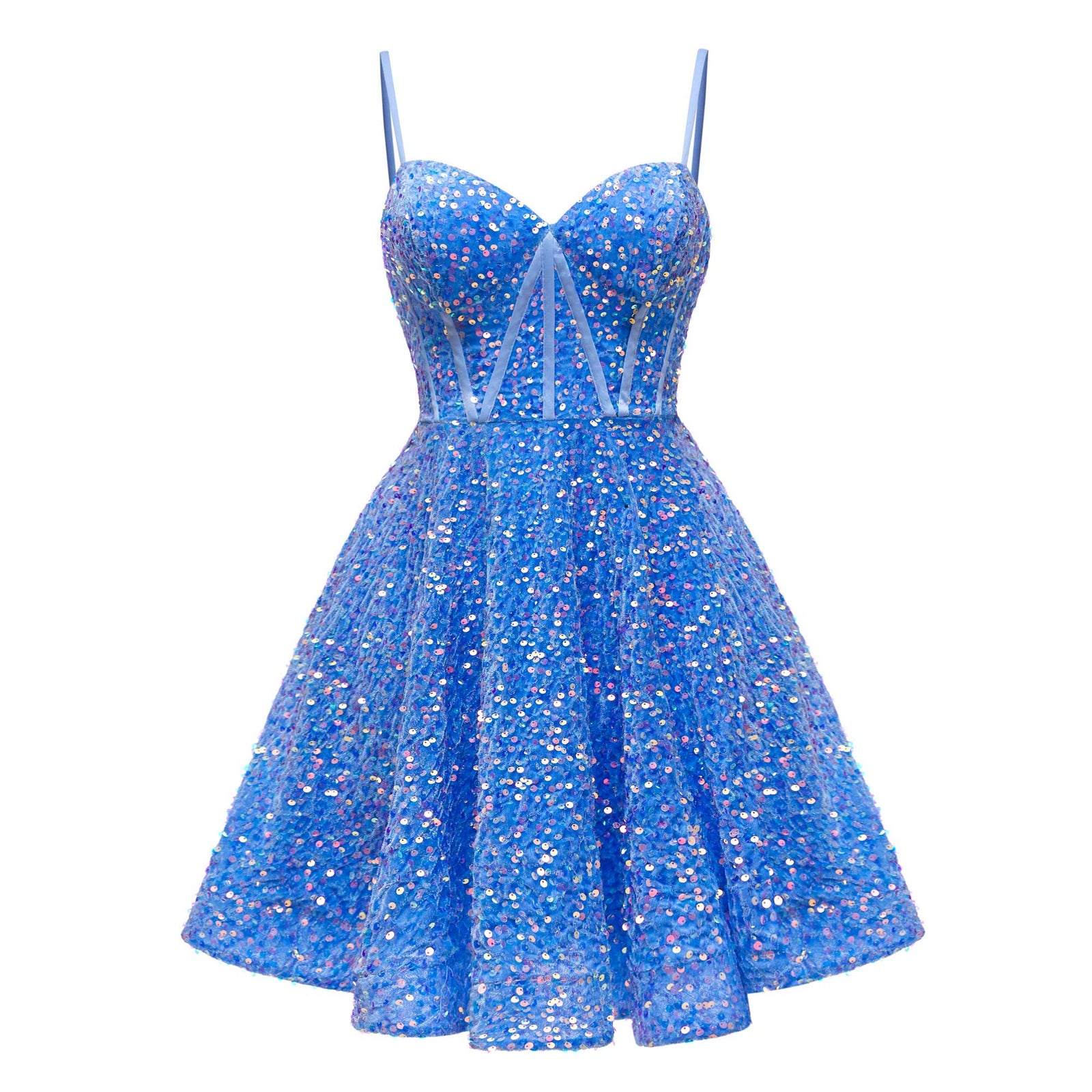 Sleeveless Lace Up Ruched Sequins Short Homecoming Dresses UK