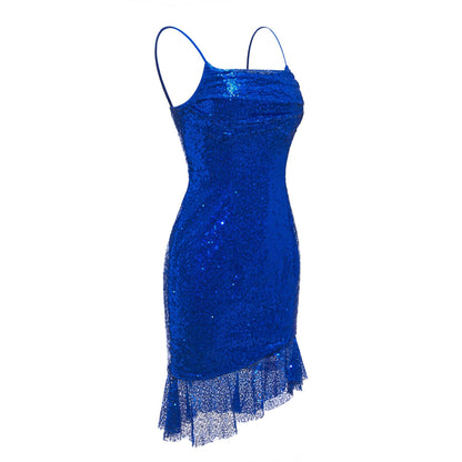Straps Asymmetrical Sequins Mini Homecoming Dresses UK