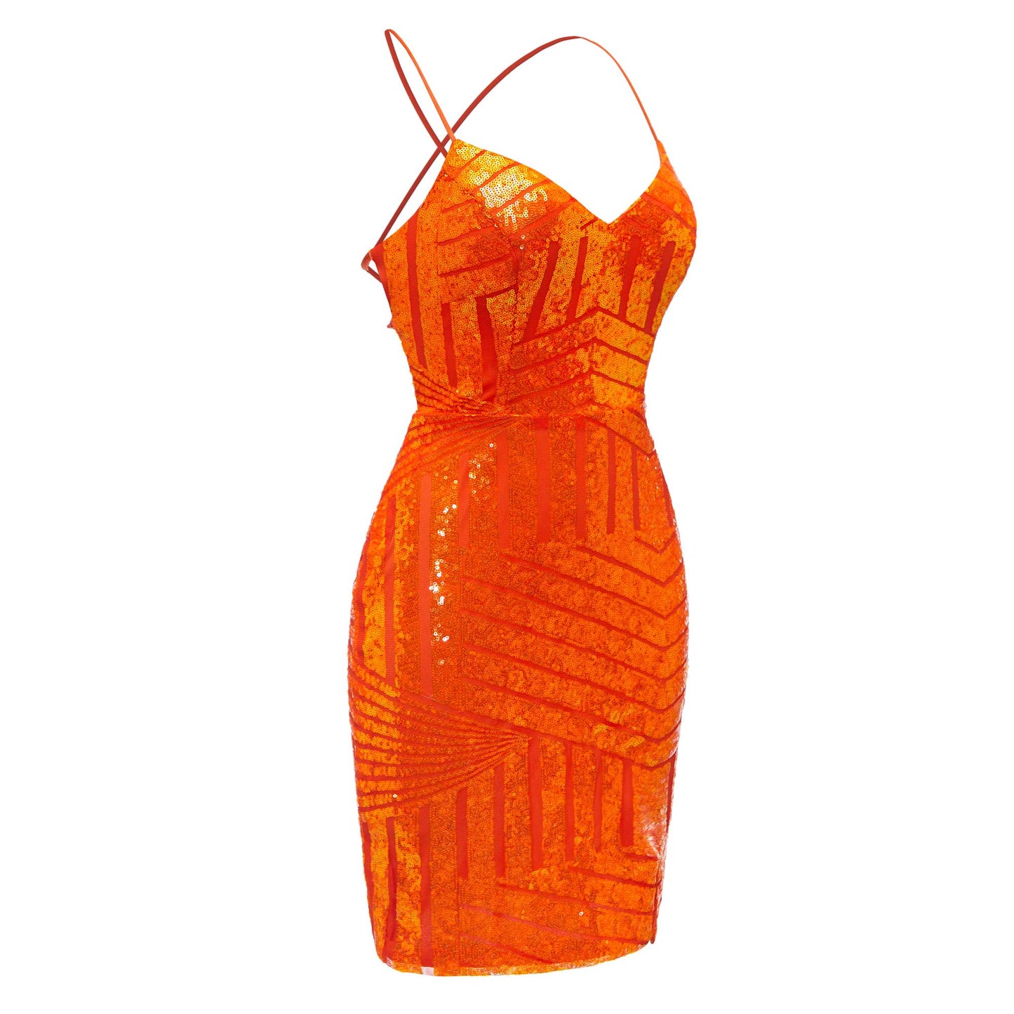 V-Neck Spaghetti Straps Sequins Mini Homecoming Dresses UK