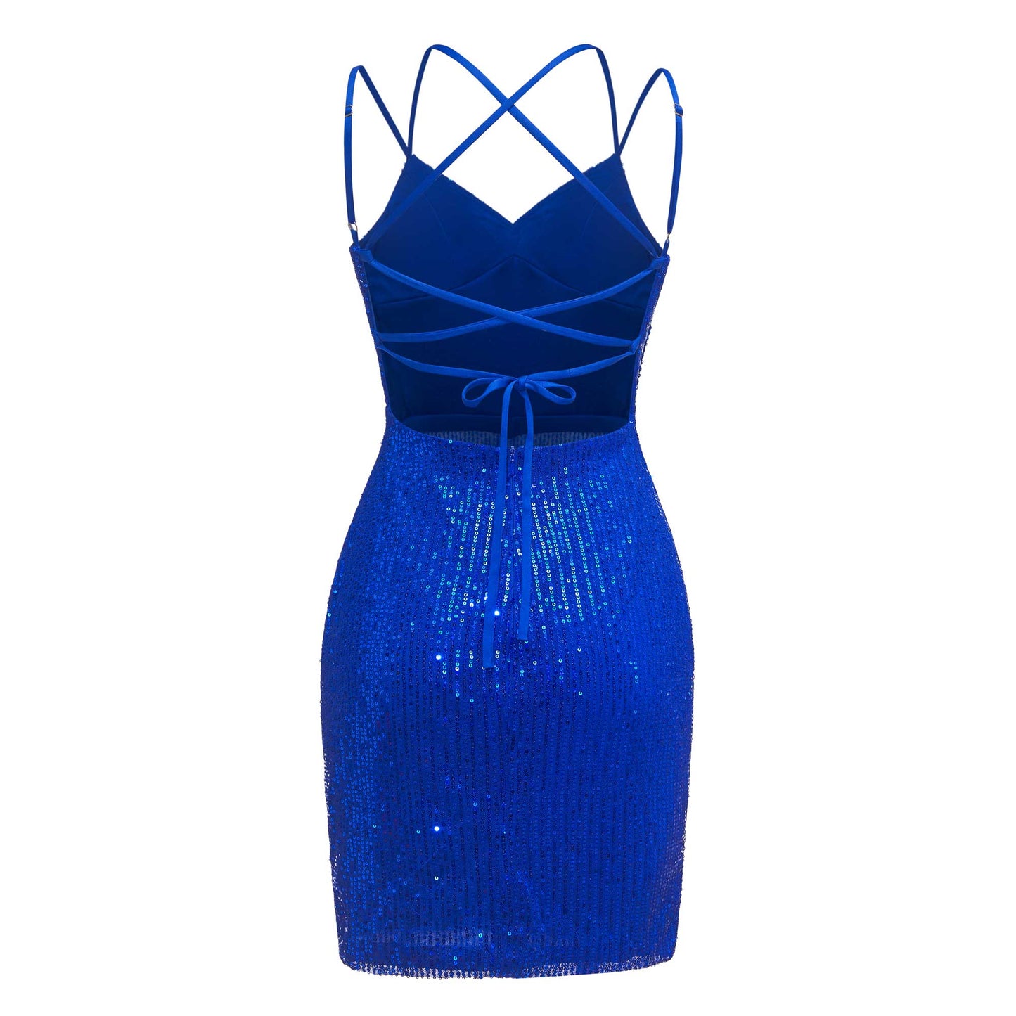 V-Neck Sleeveless Sheath Sequins Mini Homecoming Dresses UK