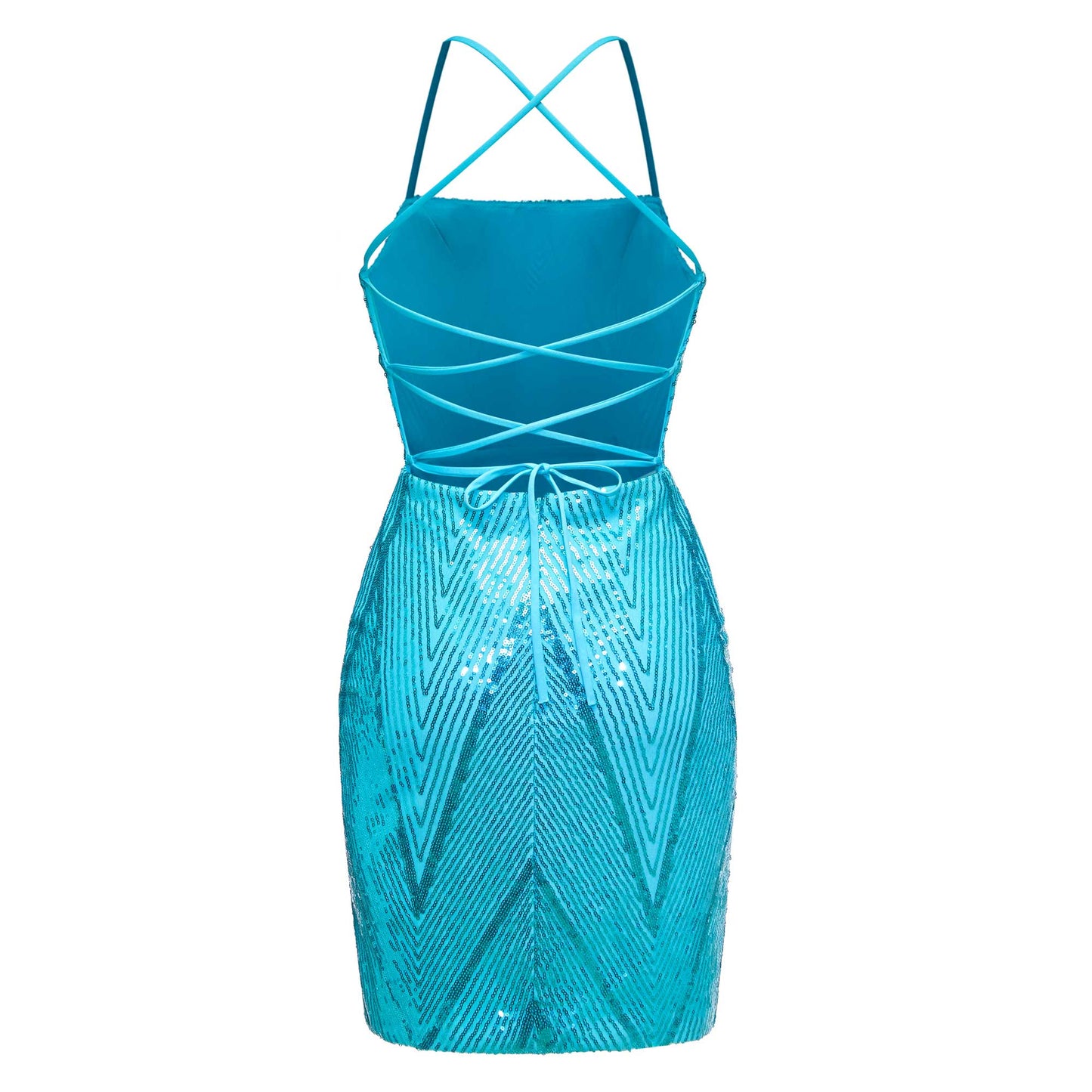 Spaghetti Straps Sleeveless Sequins Mini Homecoming Dresses UK