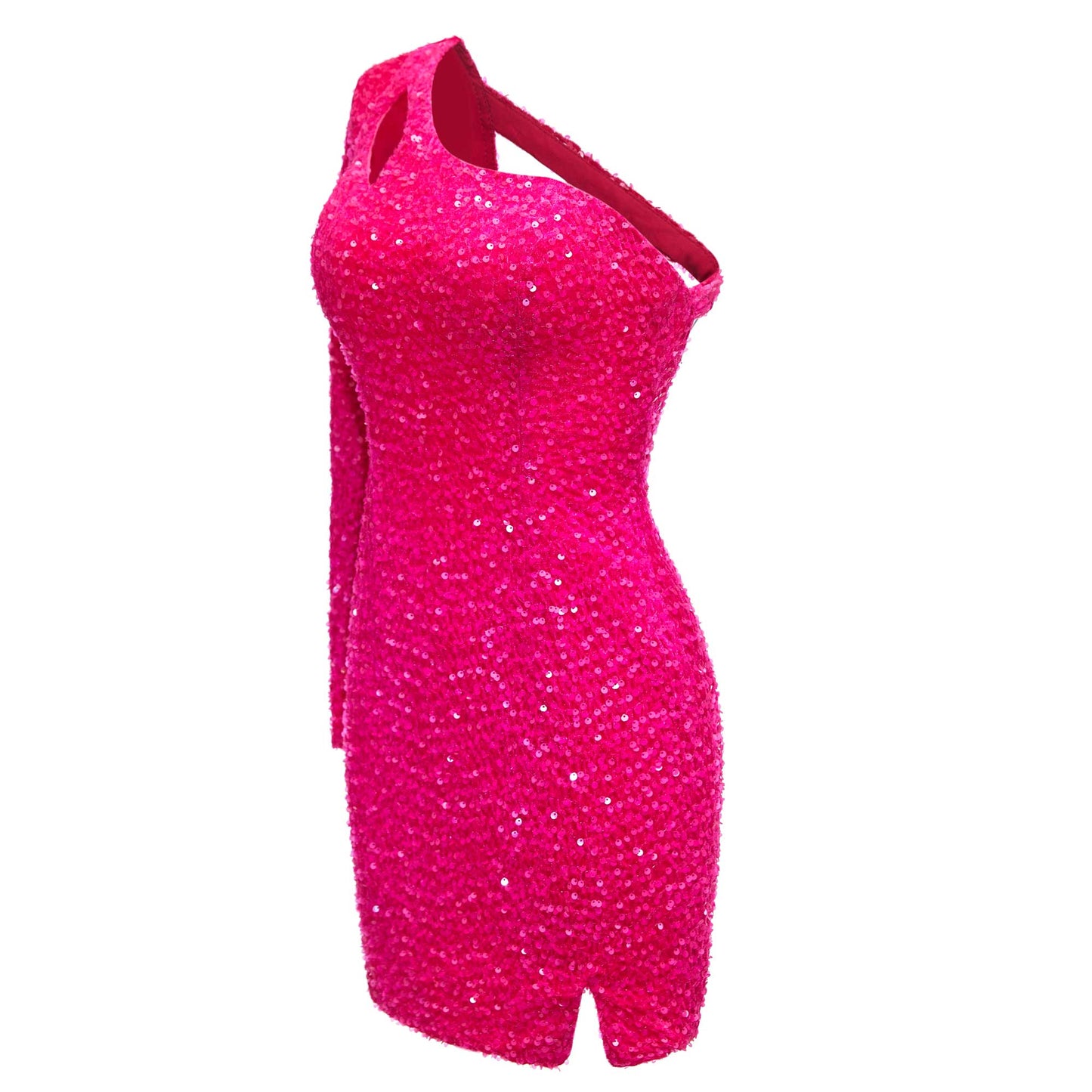 One Shoulder Long Sleeve Sequins Mini Homecoming Dresses UK