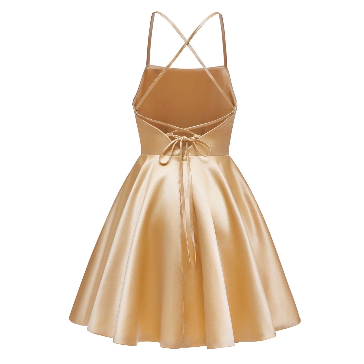 Sleeveless Ruched Mini Satin Homecoming Dresses UK With Pockets UK